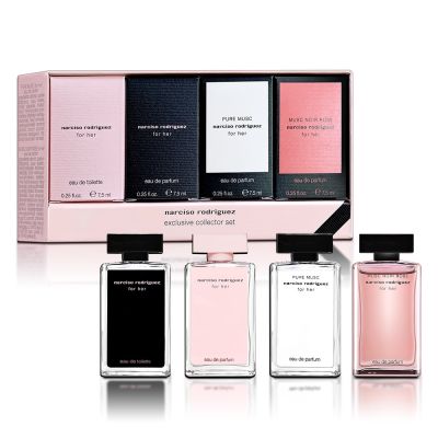 NARCISO RODRIGUEZ 迷你香氛禮盒 7.5MLX4入 (FOR HER淡香水+FOR HER淡香精+純粹謬思+嫣紅繆思)