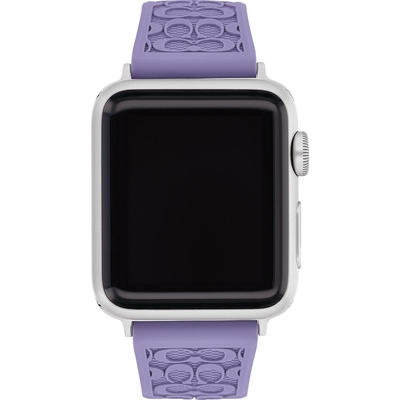 COACH Apple Watch 錶帶 38/40/41mm適用 紫色 矽膠錶帶 寵愛媽媽 送禮推薦 (不含手錶)