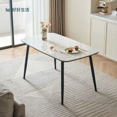 【hoi! 好好生活】Linsy現代簡約加厚白岩板餐桌1.4M LH660