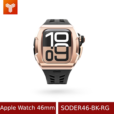 【Y24】 Apple Watch 46mm 不鏽鋼防水保護殼 WC-SODER46-BK-RG 玫瑰金/黑