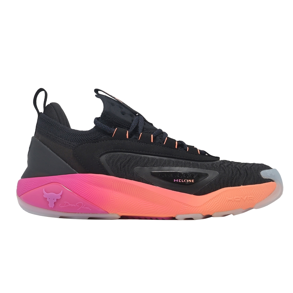 Under Armour 訓練鞋Project Rock 7 男鞋黑粉漸層緩衝穩定多功能巨石強