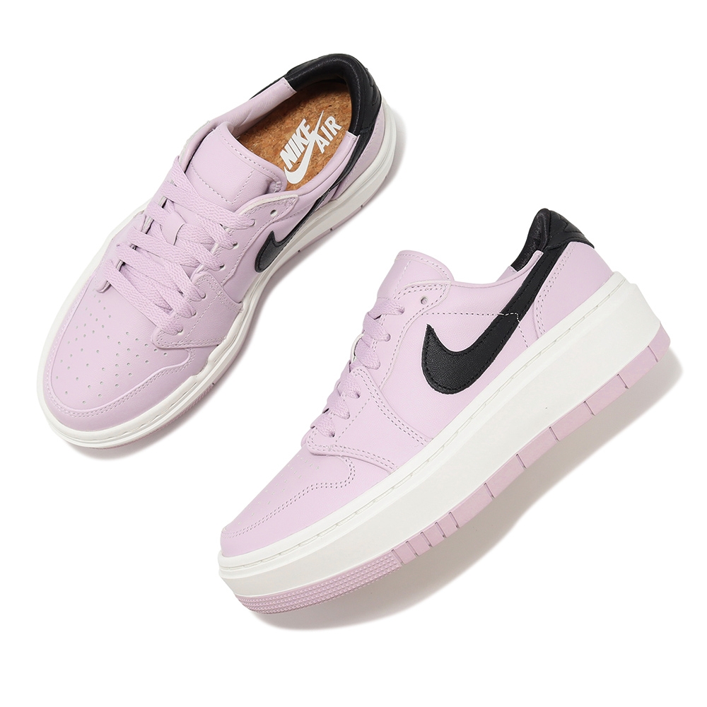 Nike 休閒鞋Wmns Air Jordan Elevate Low 女鞋粉黑厚底皮革AJ1
