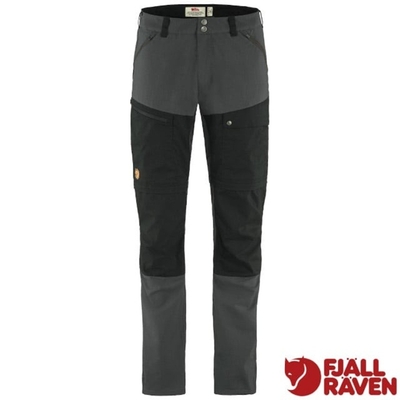 【Fjallraven 北極狐】男 Abisko Midsummer Zip Off 彈性耐磨登山健行兩截.工作褲 81154-030-550 深灰/黑