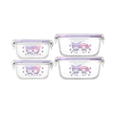 【美國康寧】PYREX 酷洛米耐熱玻璃保鮮盒四件組(310mlx2+510mlx2)