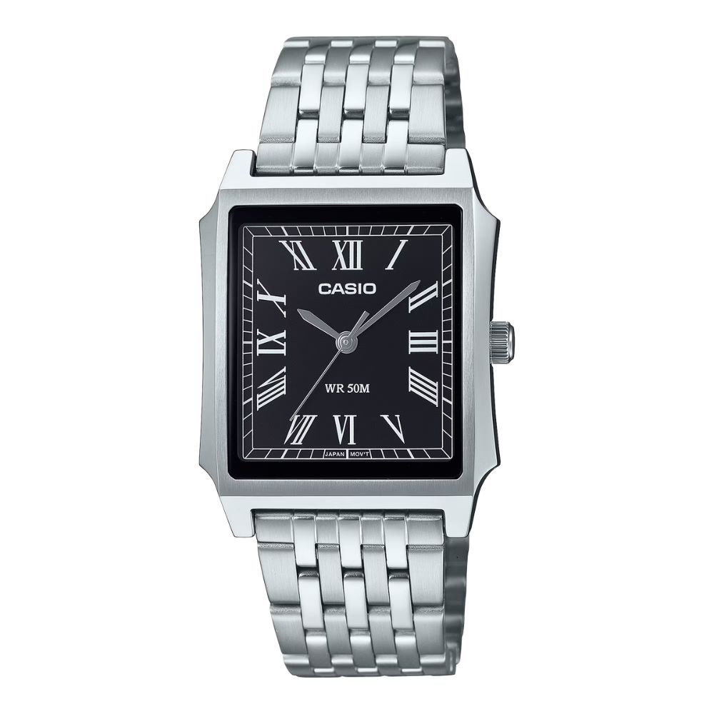 CASIO 卡西歐 MTP-B190D-1B 都市簡約設計 不鏽鋼鍊帶 銀X黑_31.5mm