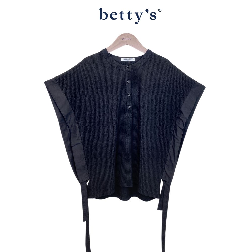 betty’s貝蒂思　日系袖蔞空抽繩造型上衣(共二色) (黑色)
