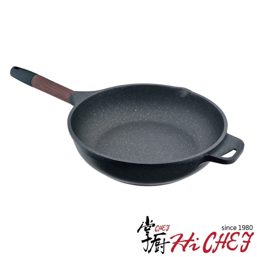 掌廚HiCHEF 木柄輕量不沾鍋28CM 平底鍋(無蓋)(適用電磁爐)