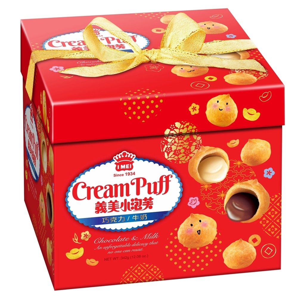 義美小泡芙禮盒鴻禧款342g | 米果/爆米花/其他餅乾| Yahoo購物中心