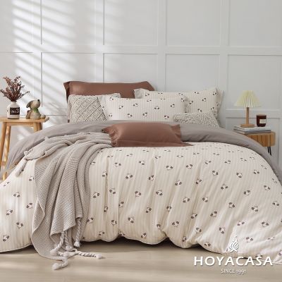 HOYACASA 雙人抗菌天絲兩用被床包四件組-布格小憩