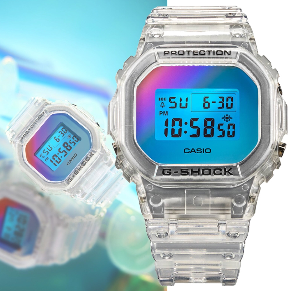 G-SHOCK DW-5600SRS-7JF スケルトン 透明 レインボー CASIO