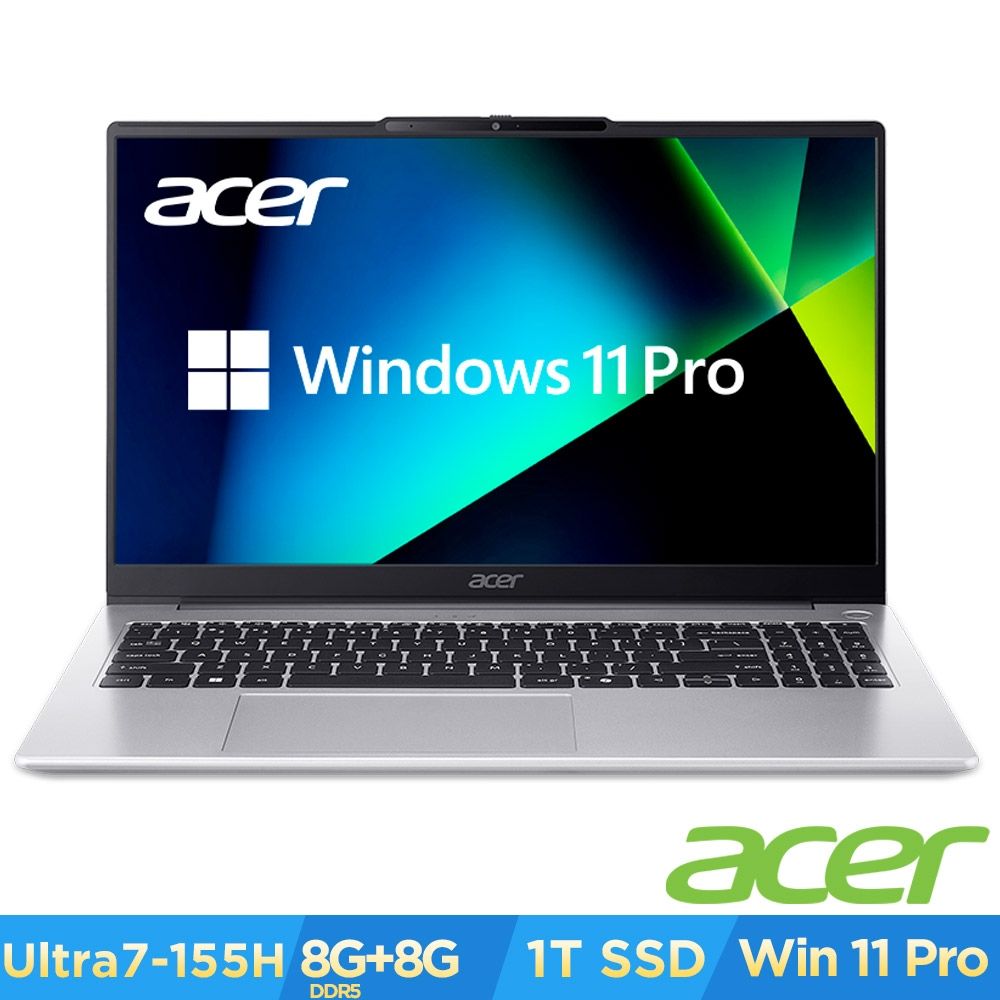 Acer 宏碁 Aspire Pro APRO15-74P-78W8 15.6吋AI商務筆電(CU7-155H/16GB/1TB/Win11P)