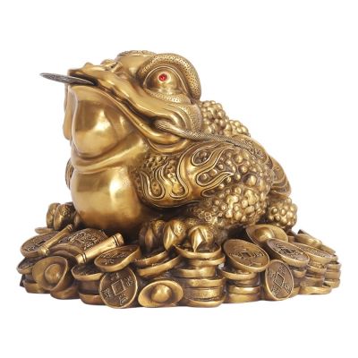 招財進宝 三足金蟾 鎮宅 辟邪 開運 風水 工芸品 美術品 置物 金蟾擺件（大號） 三足金蟾蜍招財鎮宅風水擺件前台收銀裝飾公司店鋪