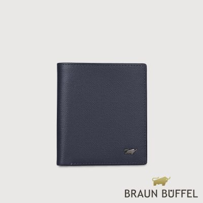 【BRAUN BUFFEL 德國小金牛】台灣總代理 安德勒-1 6卡直立短夾-深藍/BF531-306-DB