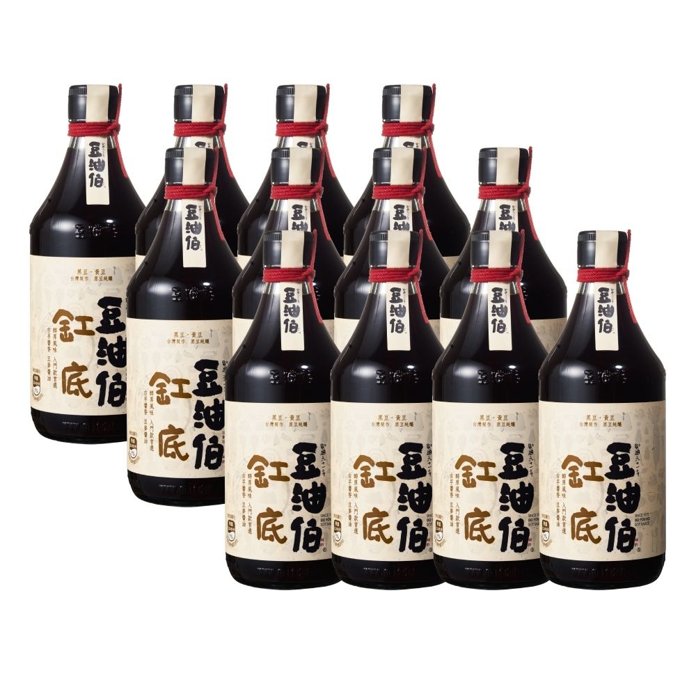 豆油伯 經典缸底醬油12入箱購組(500mlx12瓶)  / 送禮自用皆宜
