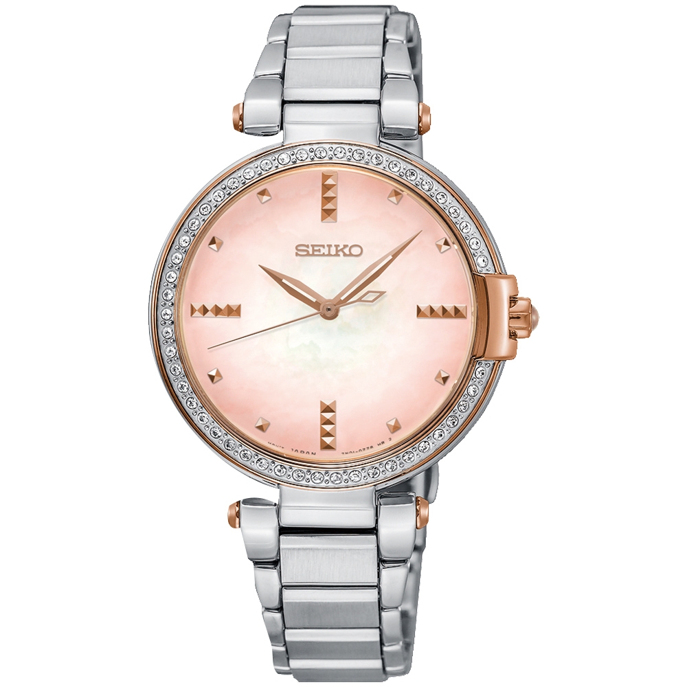 SEIKO 精工 CS系列名媛晶鑽女錶 開學換新季 送禮推薦-粉x銀/32mm (SRZ514P1/7N01-0KH0P)_SK045