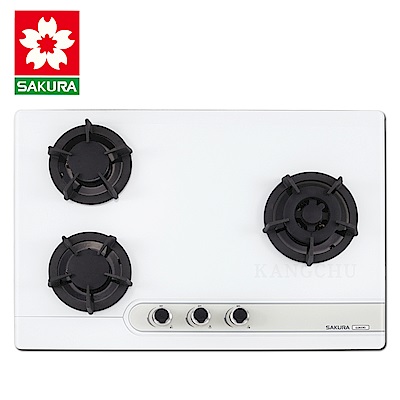 SAKURA櫻花牌 櫻花牌 G2633G 平整式強化玻璃檯面式三口瓦斯爐(桶裝/液化)