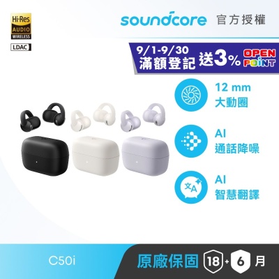 【soundcore 官方授權直營】soundcore C50i 開放式藍牙耳夾耳機