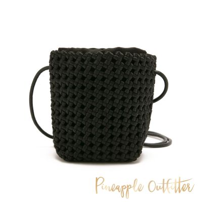 Pineapple-Outfitter-網格抽繩水桶斜肩包-黑色