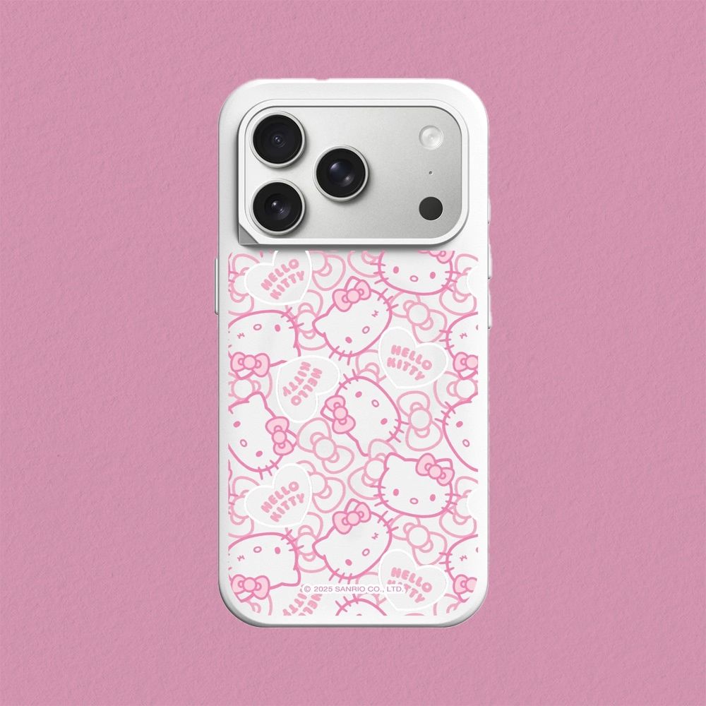 犀牛盾 iPhone 15/16/17/18系列 SolidX MagSafe兼容 強化吸震緩衝防摔磁吸手機殼/Hello Kitty-粉紅愛心 (經典白)