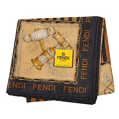 FENDI,CELINE 品牌圖騰品牌LOGO帕領巾