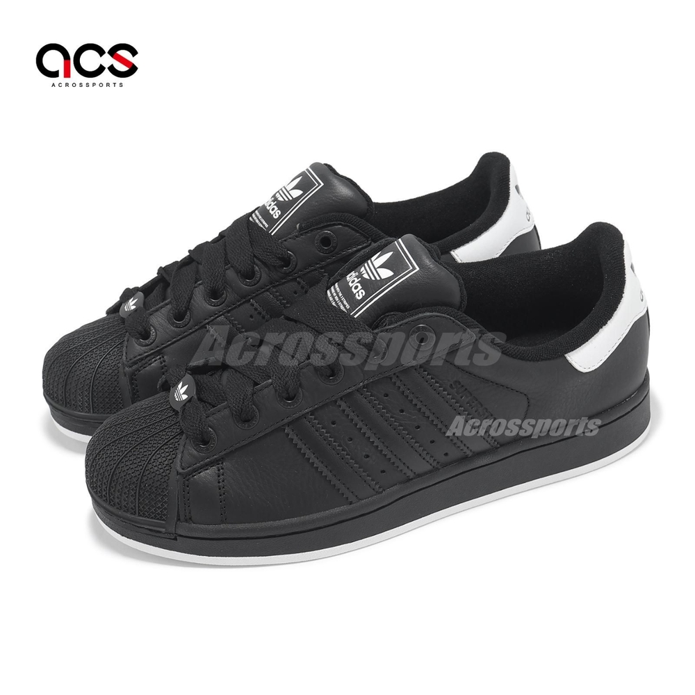 adidas 休閒鞋 Superstar II 男鞋 女鞋 黑 白 皮革 經典 貝殼頭 三葉草 情侶鞋 愛迪達 JR0029
