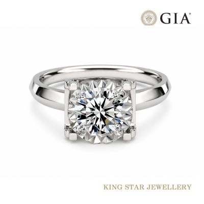 King Star GIA 1克拉 18K金 天然鑽石戒指 雋永牛頭(3克拉視覺效果)