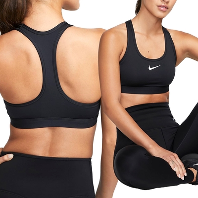 Nike SWSH MED SPT Bra 女 黑 支撐 舒適 運動 休閒 運動內衣 DX6822-010