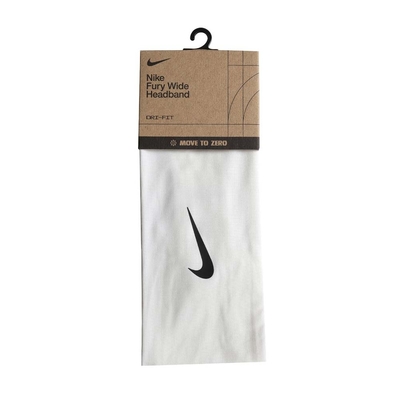 NIKE FURY CLASSIC 寬版頭帶-DRI-FIT 髮帶 瑜珈 N1012953127OS 白黑