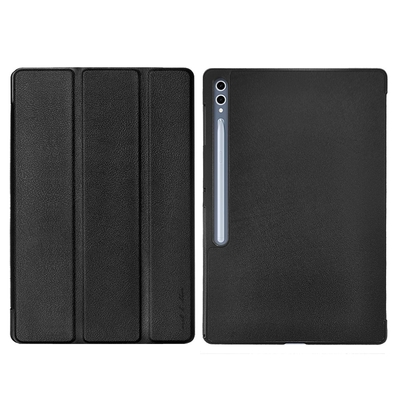 Metal-Slim Samsung Galaxy Tab S10 Ultra SM-X920/SM-X926 高仿小牛皮三折站立磁吸皮套(袋裝)