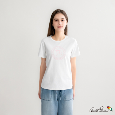 Arnold Palmer -女裝-經典傘幸運草親膚純棉圓領T-shirt-白色