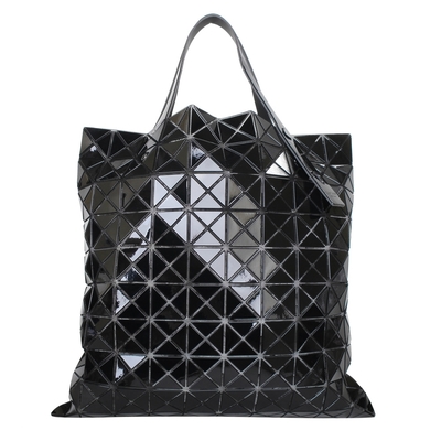 ISSEY MIYAKE  BAOBAO 經典幾何方格10x10手提肩背包(亮黑)