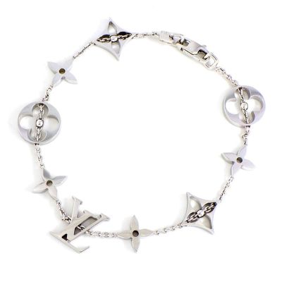 LouisVuitton路易威登 Louis Vuitton路易威登 Q95010 Idylle Blossom系列Monogram花卉白K金手鍊(絕版展示品-銀色)