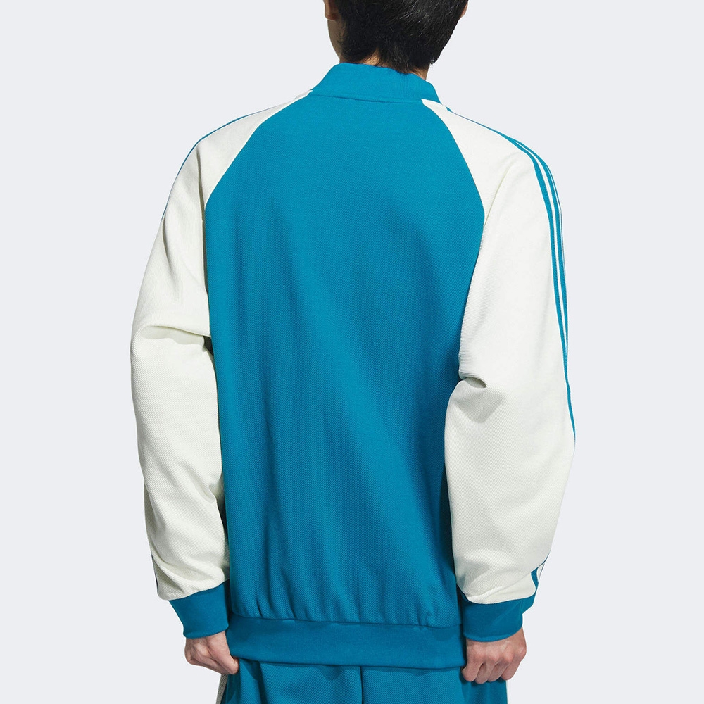 Adidas Og Dkn Sst Jacket 男款藍色新年撞色拉鍊口袋刺繡外套