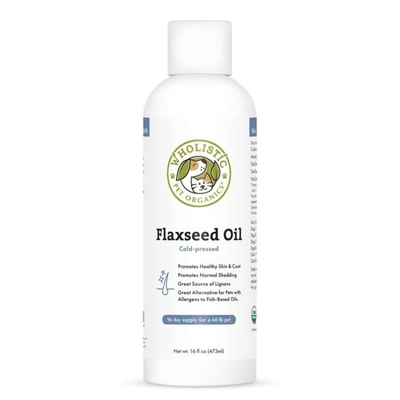 美國Wholistic Pet Organics護你姿天然有機寵物保健品-亞麻籽油(毛髮&心臟健康) 16oz (473ml) 全年齡犬貓