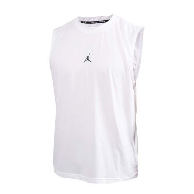 NIKE 男JORDAN運動背心-DRI-FIT 上衣 休閒 慢跑 訓練 喬丹 IF0890-100 白黑