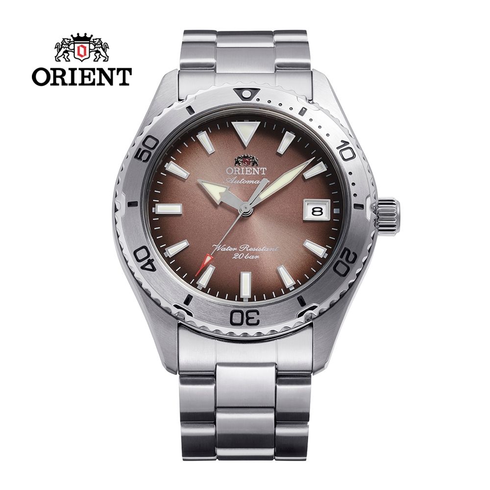 ORIENT 東方錶 WATER RESISTANT系列 200m 運動風格機械錶 鋼帶款 漸層銅色 RA-AC0Q17Y - 39.9mm