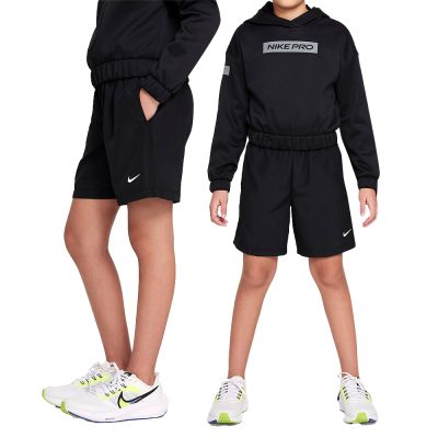 Nike Multi Dri-FIT 大童 童裝 黑色 滾邊 運動 休閒 舒適 Logo 短褲 DX5382-010