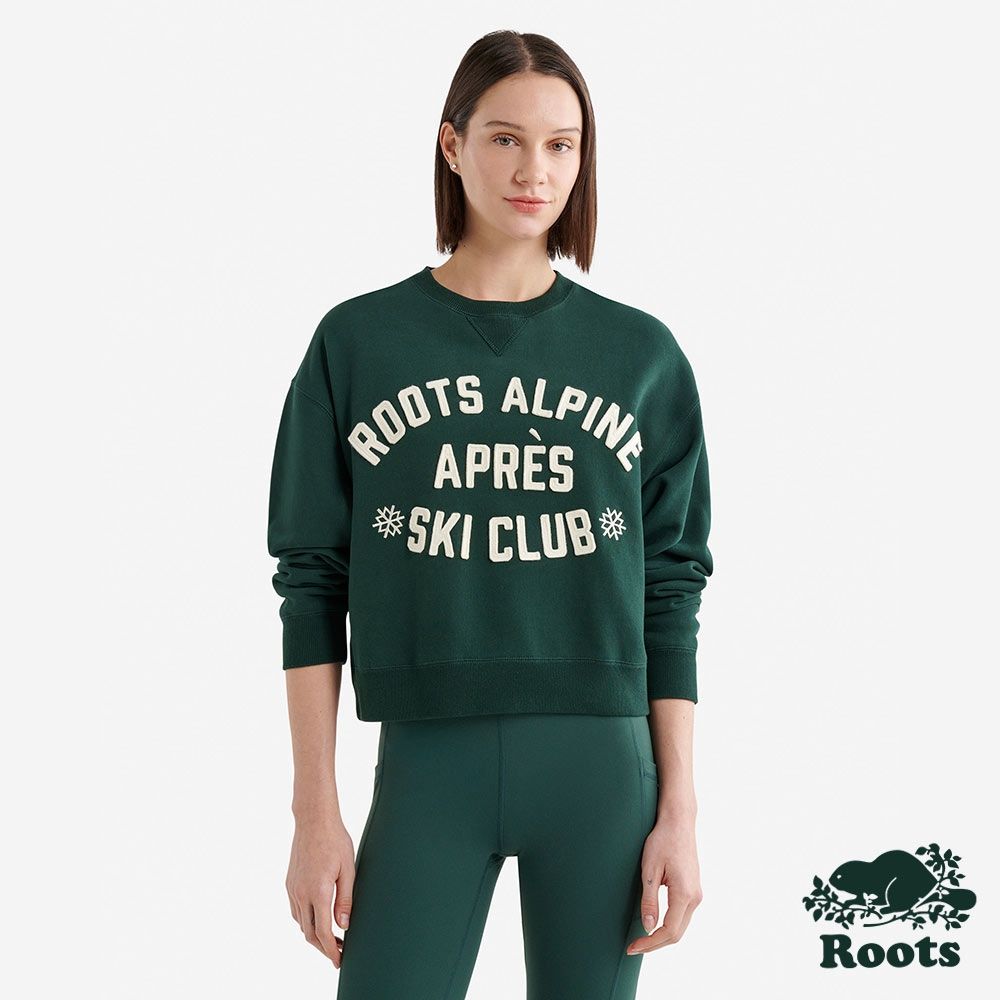 Roots女裝- APRÈS SKI 圓領上衣 -深綠色
