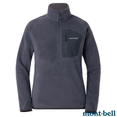 【MONT-BELL】女 CP100 PULLOVER 輕量保暖刷毛上衣 1106594 DGY 深灰