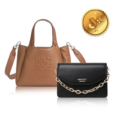 【S+級福利品】NINE WEST真皮手提托特包/斜背包/手提包/水桶包