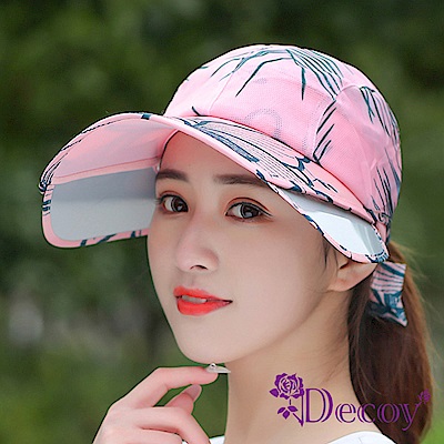 Decoy 伸縮帽沿 棕梠葉鏤空防曬棒球遮陽帽 粉