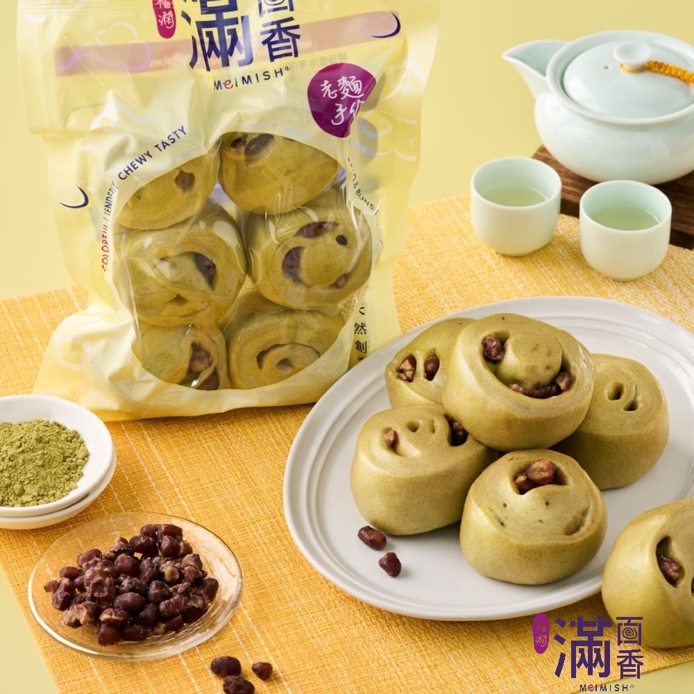 (任選) 滿面香 小翠綠茶香饅頭(6顆/包/每顆45g)