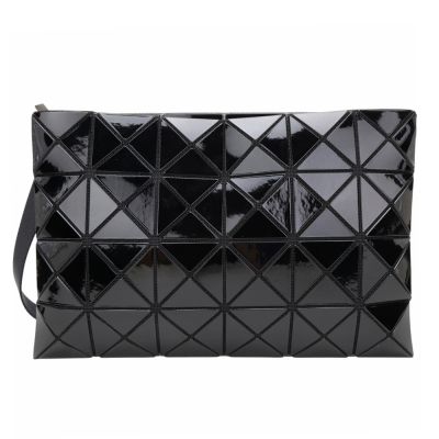 ISSEY MIYAKE 三宅一生 BAOBAO LUCENT 6X4 亮面大格幾何斜背包(黑色)