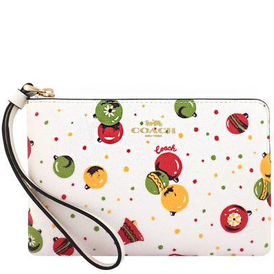 【瑕疵品出清】COACH 象牙白色PVC手拿包