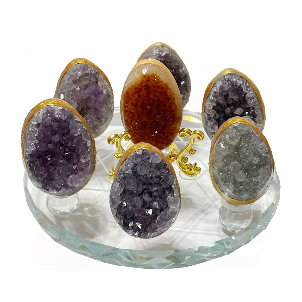 A1寶石紫水晶孔龍蛋異象黃金款七星陣-同巴西紫水晶洞能量/招財/開運/擋