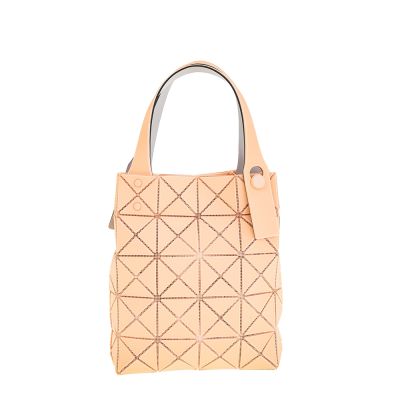 ISSEY MIYAKE 三宅一生 BAOBAO 新款PRISM PLUS三角格皮質5X4小型手提包 (橘色)