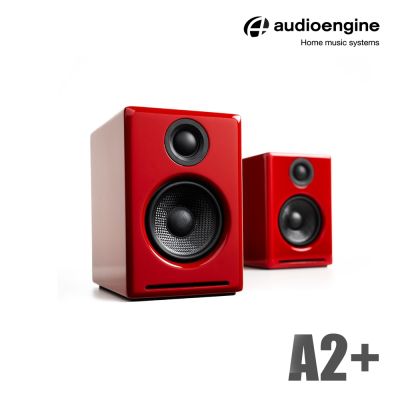 Audioengine A2+主動式立體聲藍牙書架喇叭-紅色款