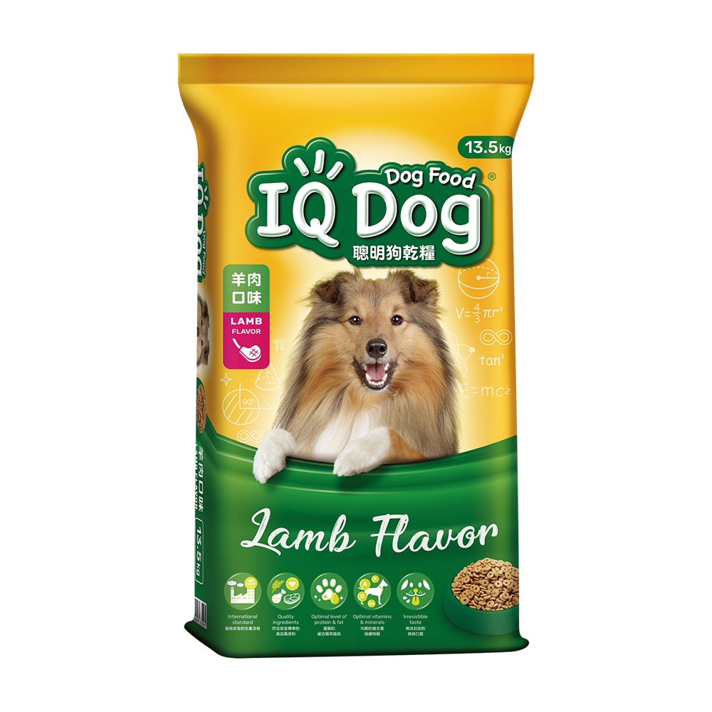 IQ Dog 聰明狗乾糧 - 羊肉口味 13.5KG