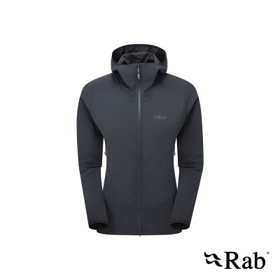 【RAB】Borealis Hoody Wmns 彈性防風透氣連帽外套 女款 鯨魚灰 #QWS77
