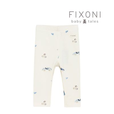 Brands4kids 復古車白色天絲莫代爾貼腿長褲 Fixoni系列